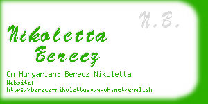 nikoletta berecz business card